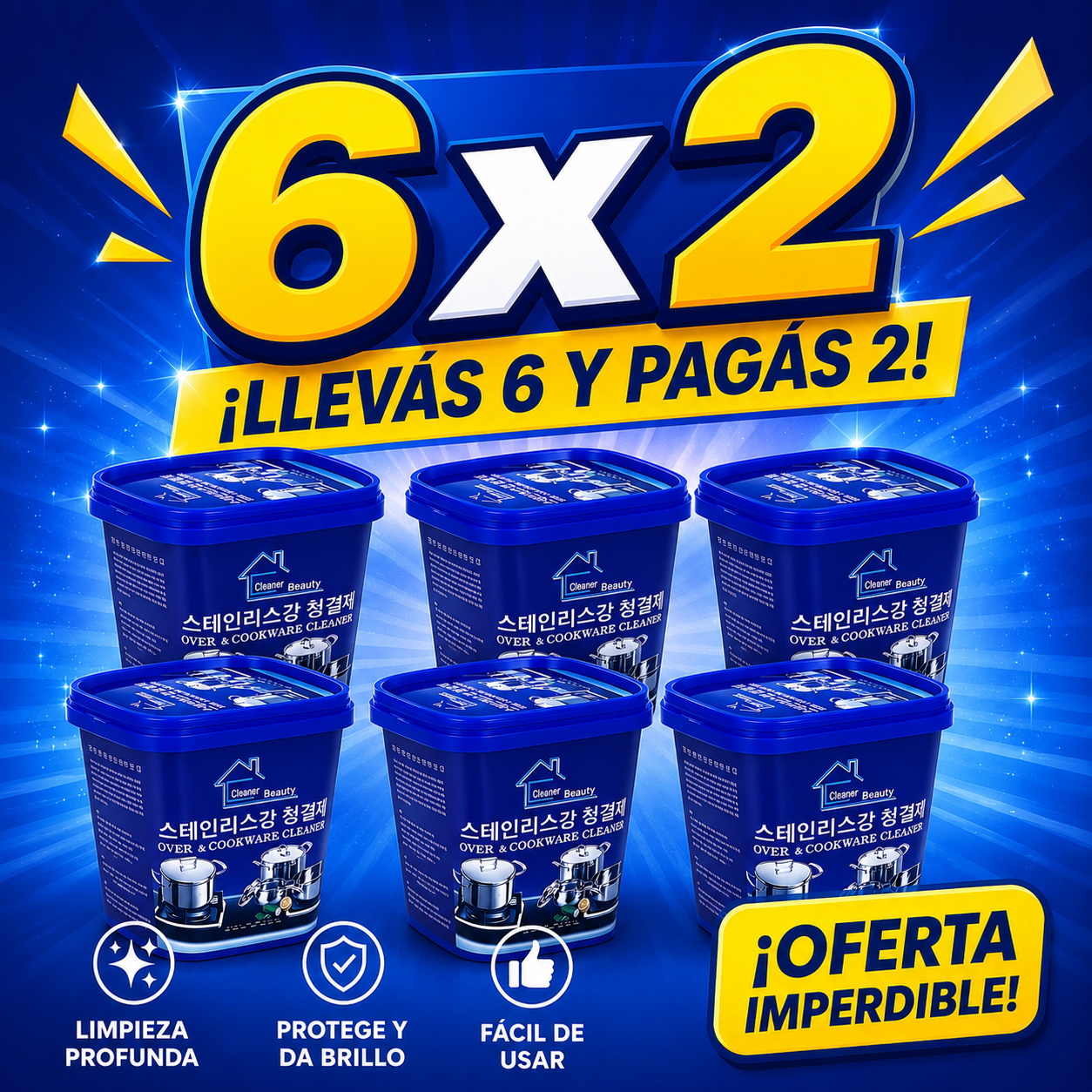 Pack 3x1 Pasta Mágica Limpiadora Multiusos