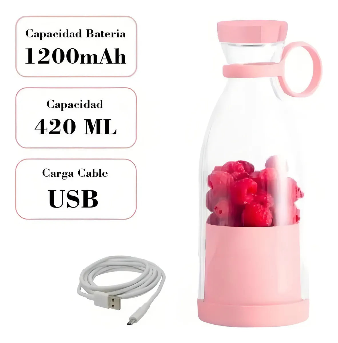 JUGUERA PORTÁTIL DE 420ml  CON 6 CUCHILLAS