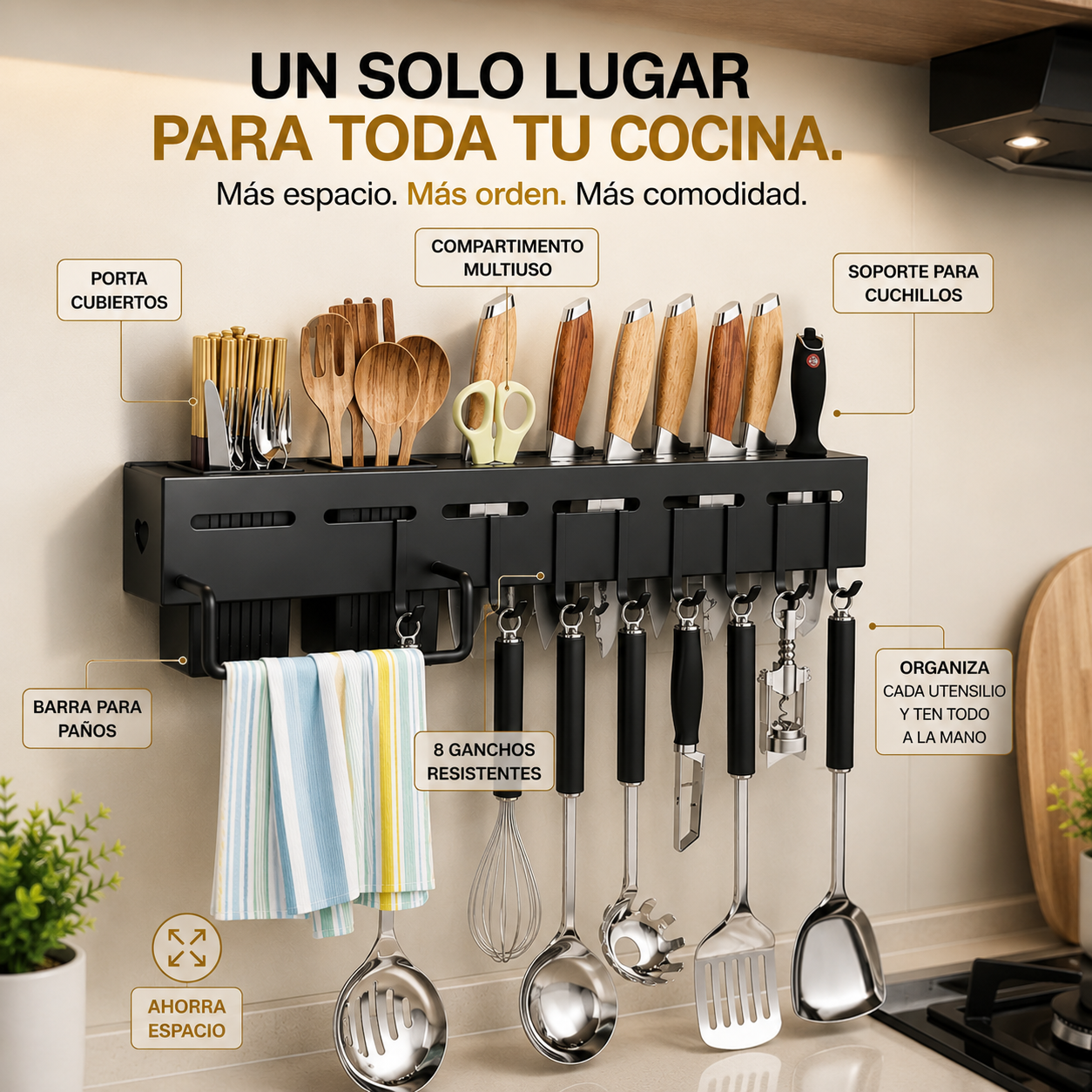 Estante Organizador Porta Cuchillos 50cm