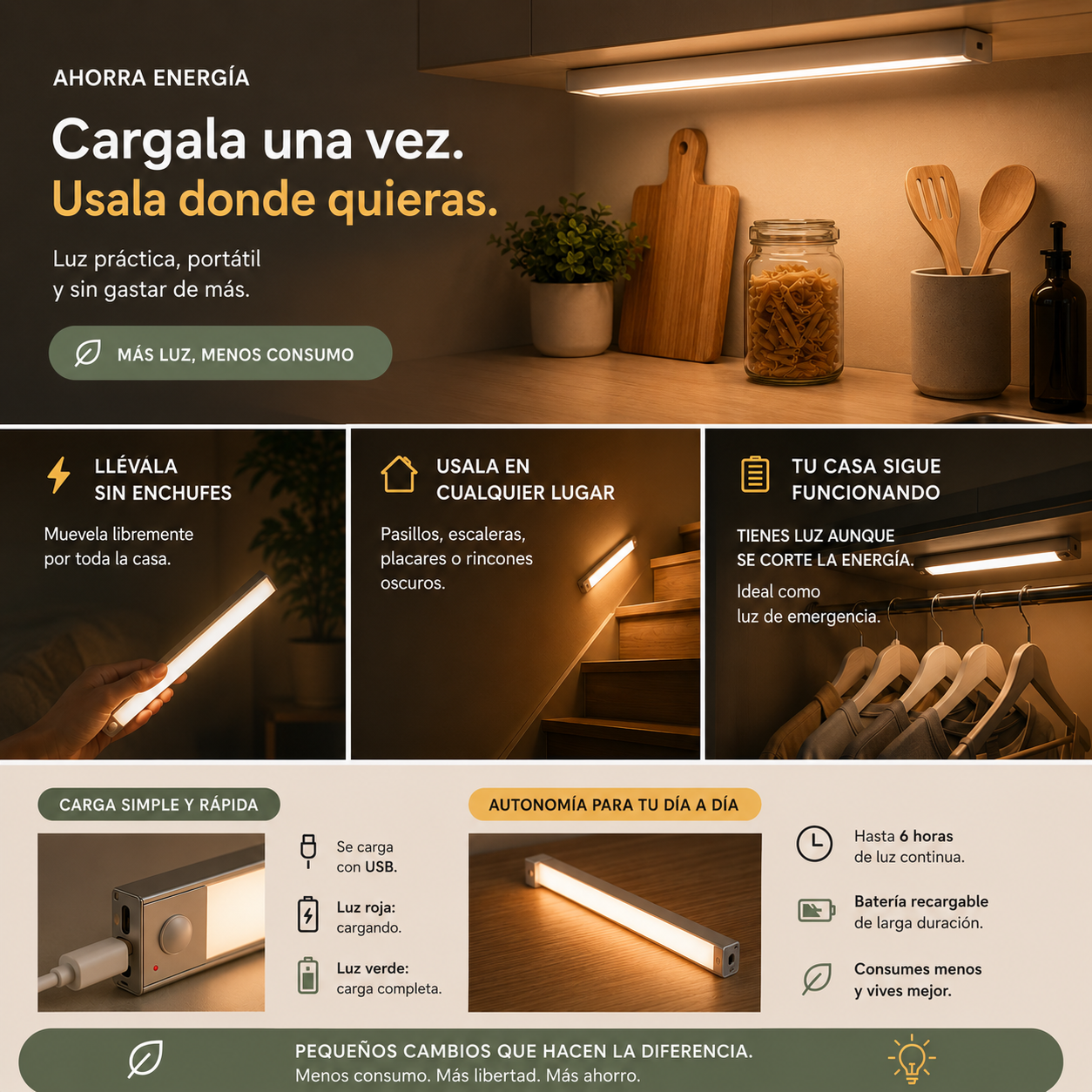 BARRA LED CON SENSOR DE MOVIMIENTO